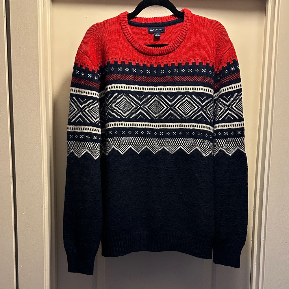 Lands' End Men's Christmas Sweaters Sweater